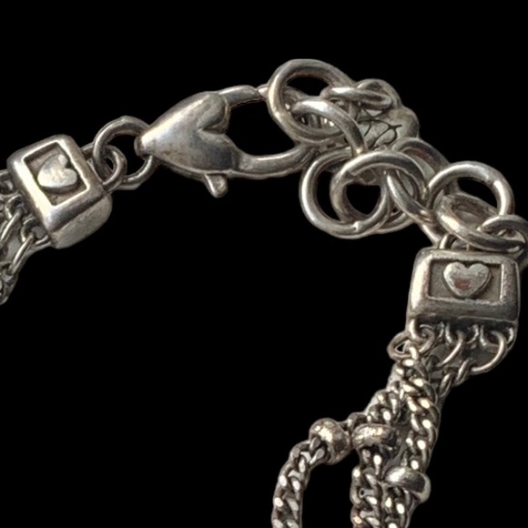 BRIGHTON Star Rocks Silver Plated Triple Strand Star Chain Woman’s Bracelet - Picture 10 of 12